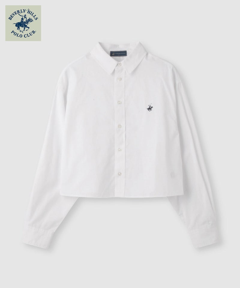 BEVERLY HILLS POLO CLUB  ショート丈コットン長袖シャツ ワンポイント刺繍 レディース商品画像-2