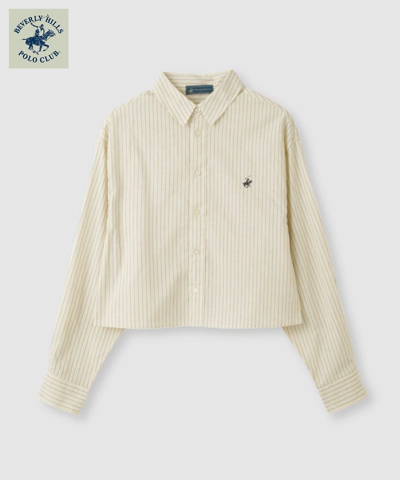 BEVERLY HILLS POLO CLUB ショート丈コットン長袖シャツ ワンポイント刺繍 レディース商品画像-5