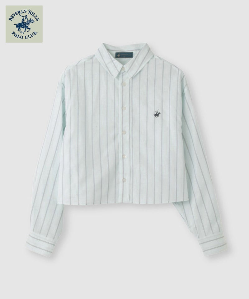 BEVERLY HILLS POLO CLUB  ショート丈コットン長袖シャツ ワンポイント刺繍 レディース商品画像-6