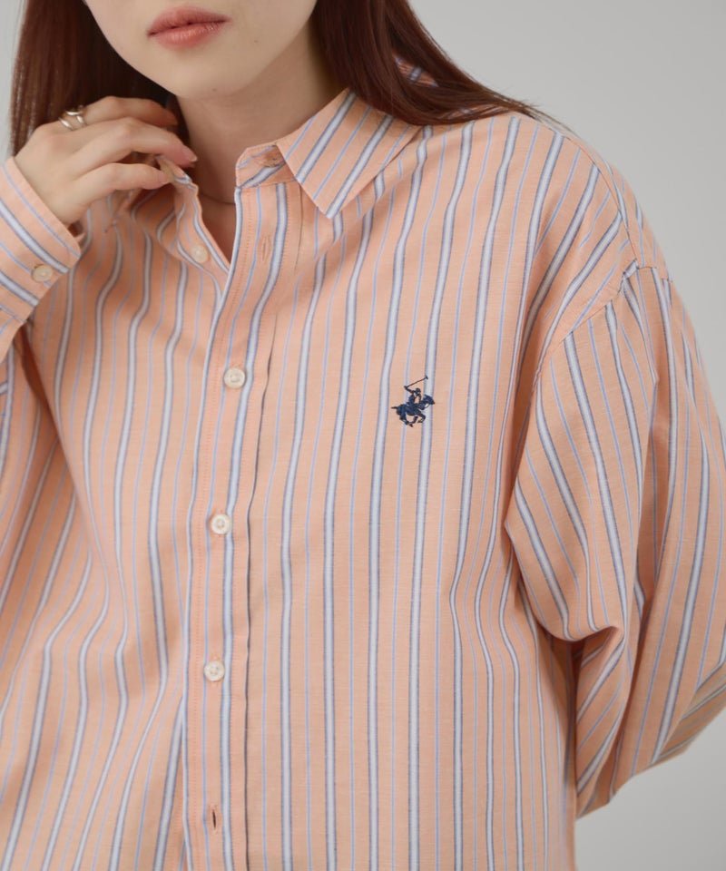 BEVERLY HILLS POLO CLUB  ショート丈コットン長袖シャツ ワンポイント刺繍 レディース商品画像-9