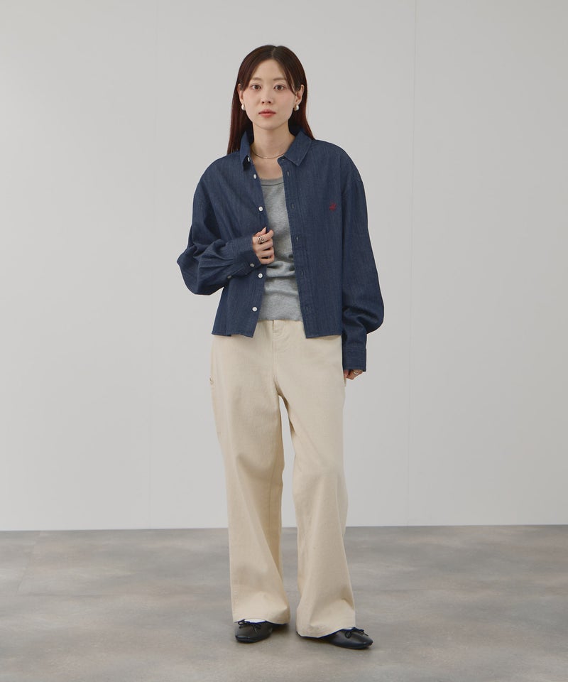 BEVERLY HILLS POLO CLUB ショート丈コットン長袖シャツ ワンポイント刺繍 レディース商品画像-15