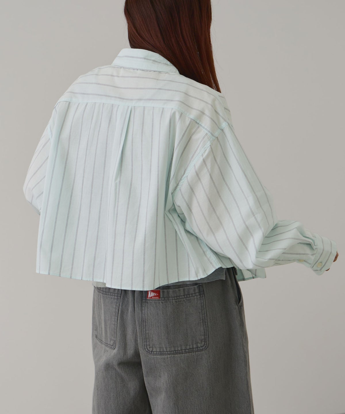 BEVERLY HILLS POLO CLUB ショート丈コットン長袖シャツ ワンポイント刺繍 レディース