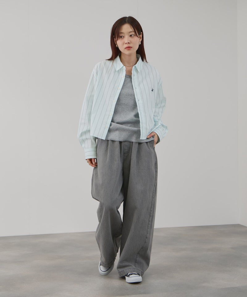 BEVERLY HILLS POLO CLUB ショート丈コットン長袖シャツ ワンポイント刺繍 レディース商品画像-22