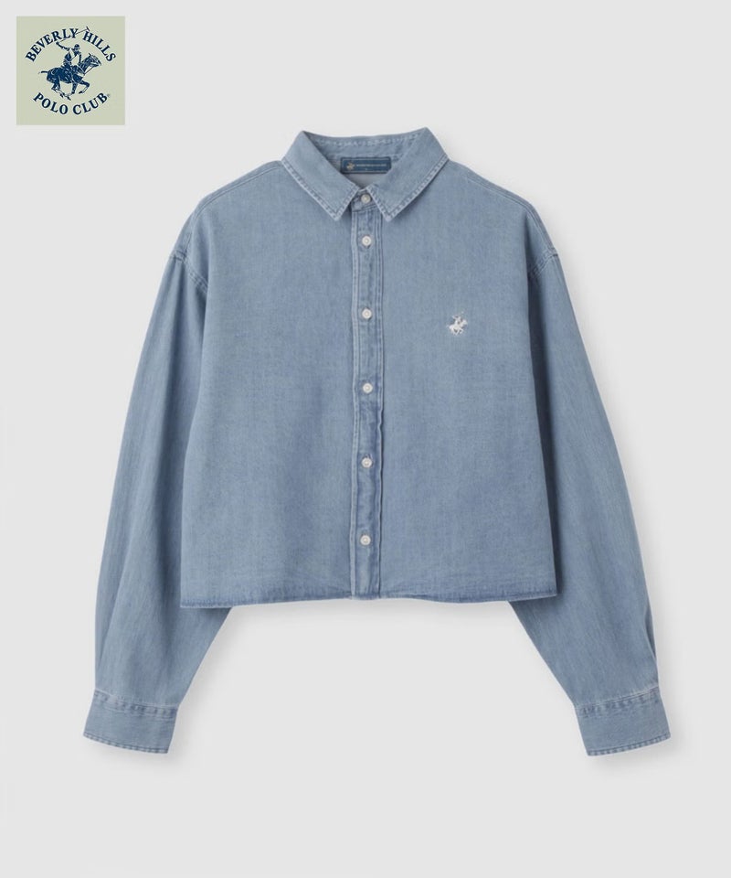 BEVERLY HILLS POLO CLUB ショート丈コットン長袖シャツ ワンポイント刺繍 レディース商品画像-30