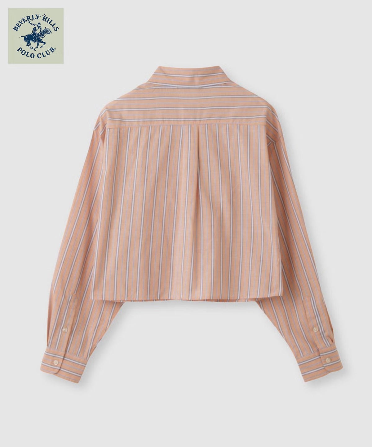 BEVERLY HILLS POLO CLUB ショート丈コットン長袖シャツ ワンポイント刺繍 レディース