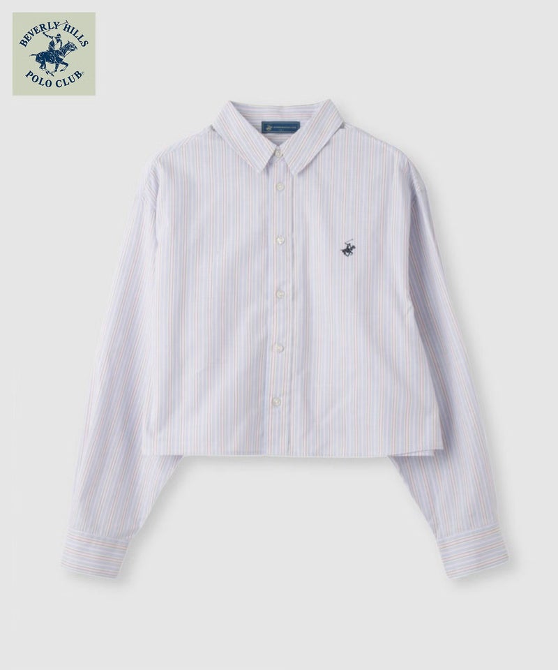 BEVERLY HILLS POLO CLUB ショート丈コットン長袖シャツ ワンポイント刺繍 レディース商品画像-34