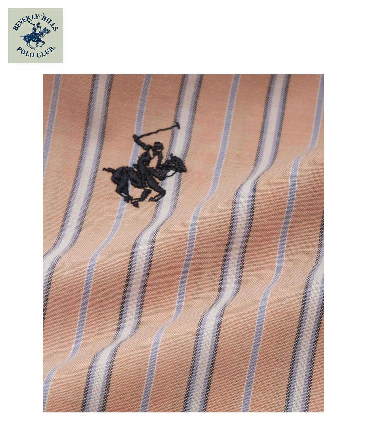 BEVERLY HILLS POLO CLUB ショート丈コットン長袖シャツ ワンポイント刺繍 レディース