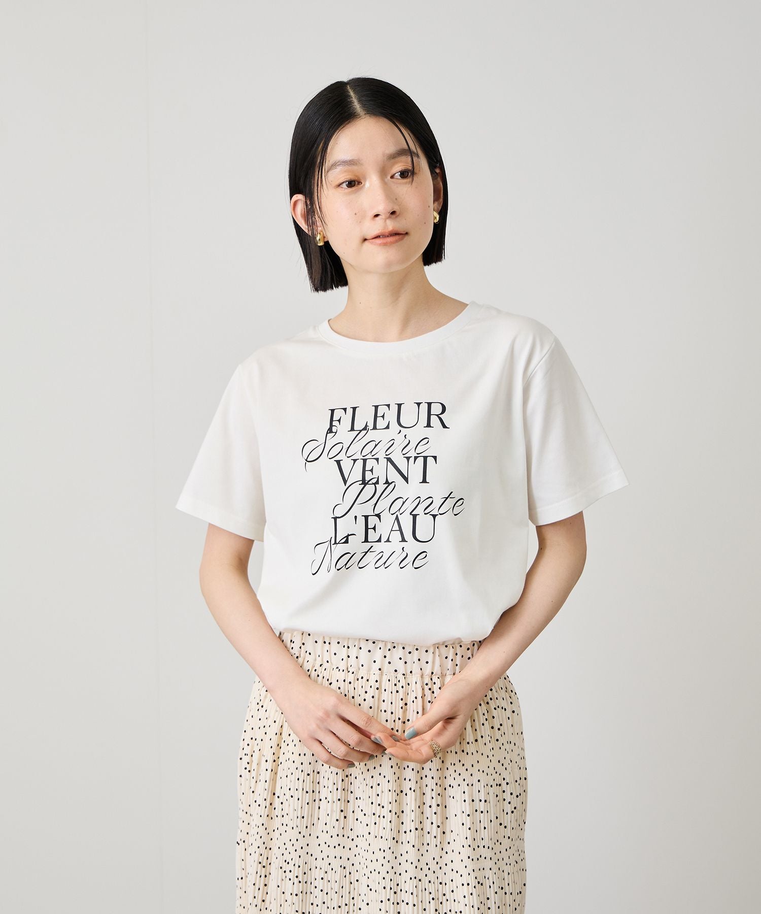 Idnes FLEUR ロゴTシャツ レディース