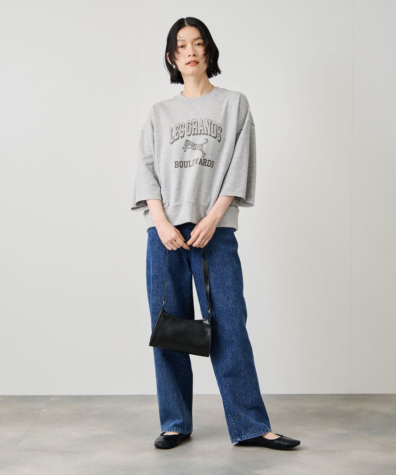 Idnes ミニ裏毛 フロントプリント 5分袖Tシャツ レディース メール便 対応商品商品画像-5