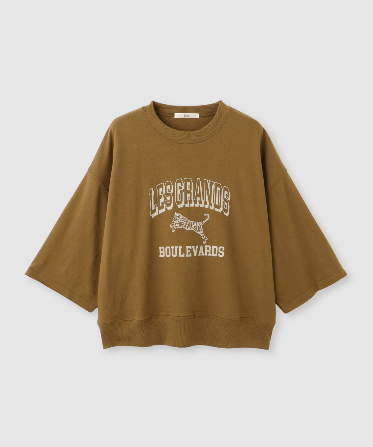 Idnes ミニ裏毛 フロントプリント 5分袖Tシャツ レディース メール便 対応商品