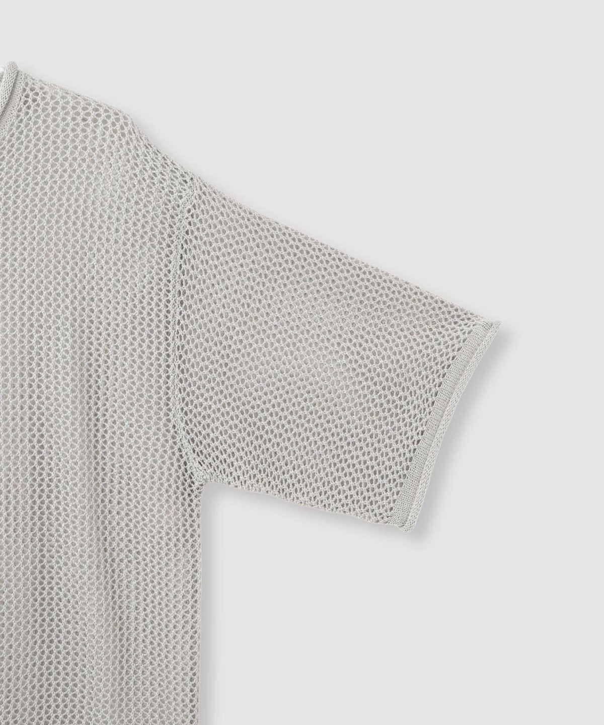 Idnes ラメメッシュ クロップド 半袖ニット レディース