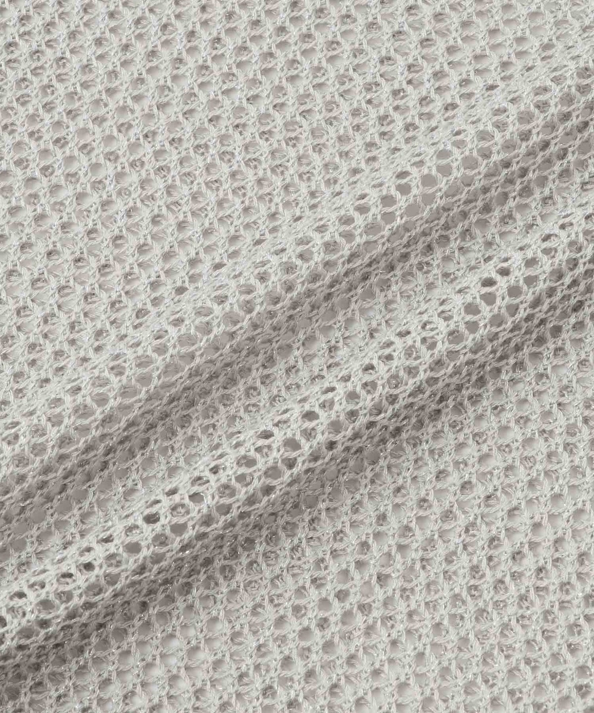 Idnes ラメメッシュ クロップド 半袖ニット レディース