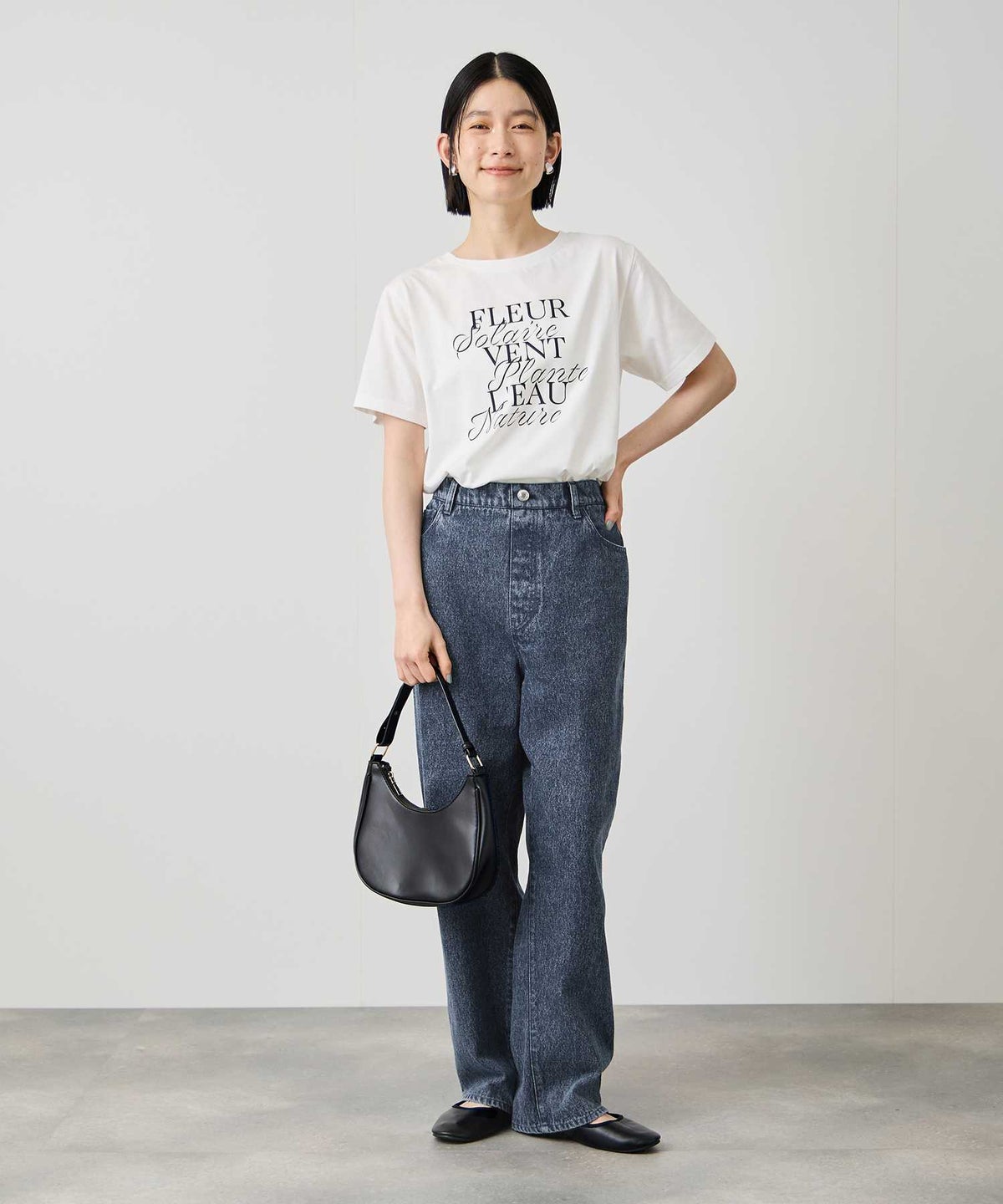 Idnes デニムイージーカーブパンツ レディース