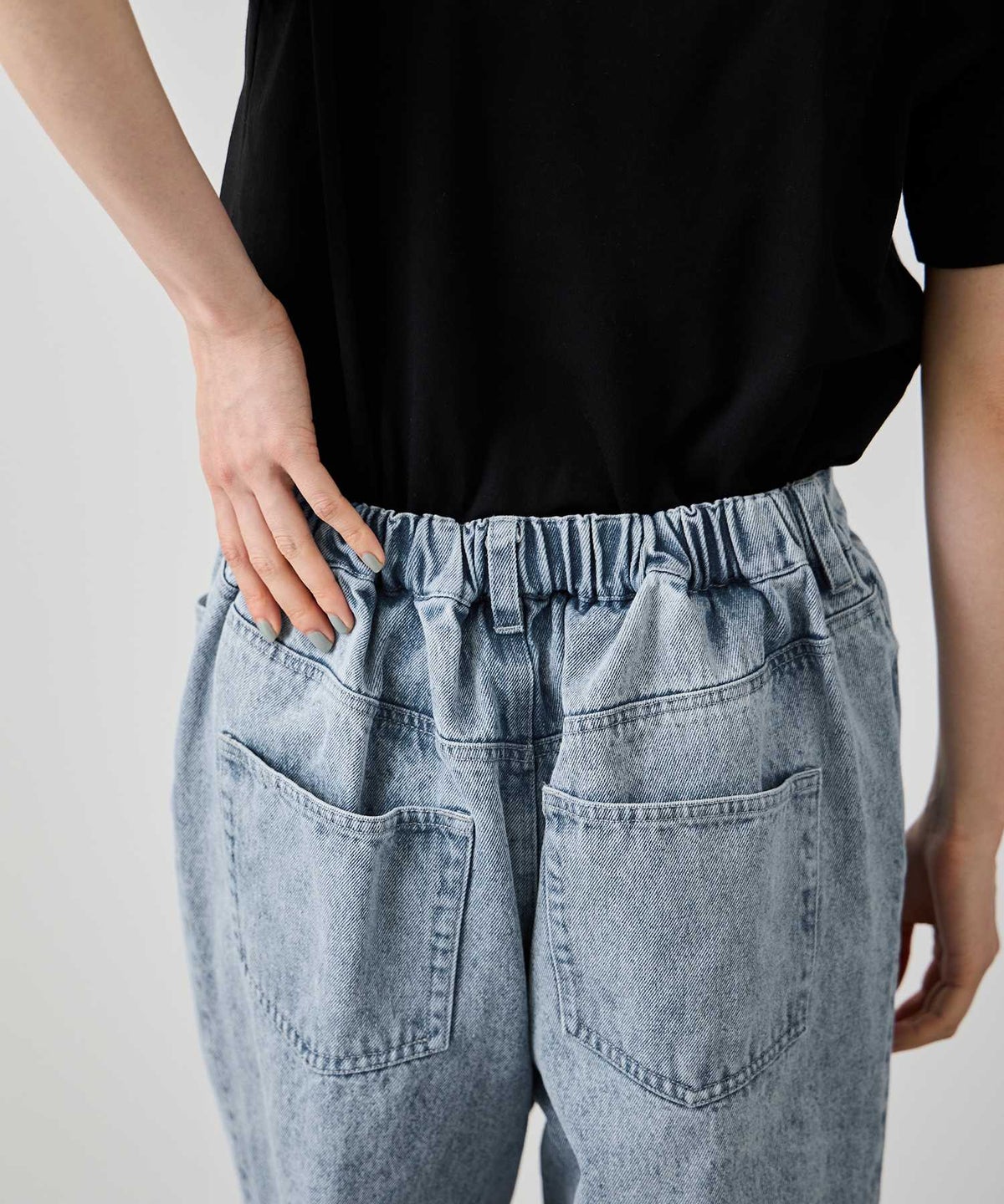 Idnes デニムイージーカーブパンツ レディース