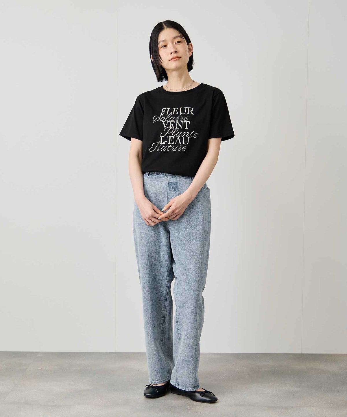 Idnes デニムイージーカーブパンツ レディース