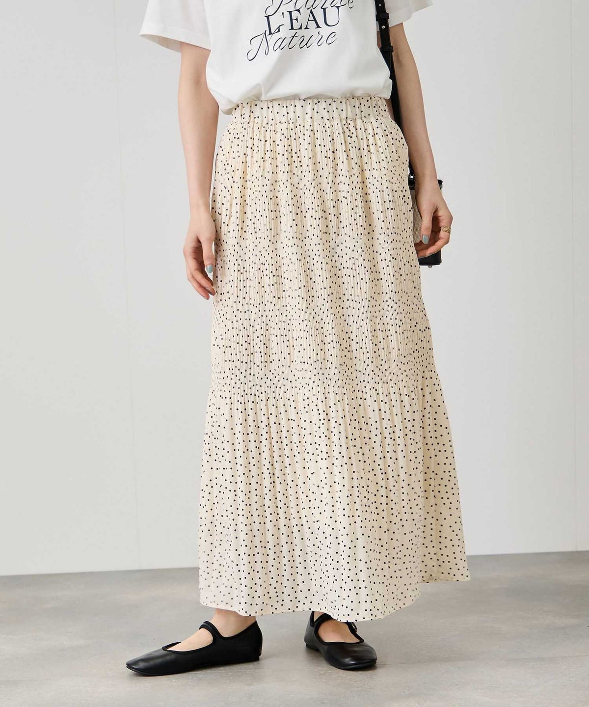 Idnes マジョリカプリーツ フレアスカート レディース