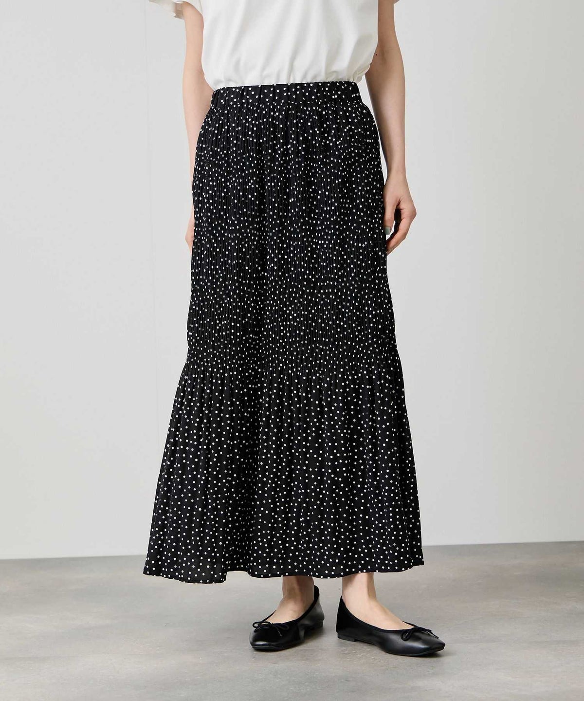 Idnes マジョリカプリーツ フレアスカート レディース