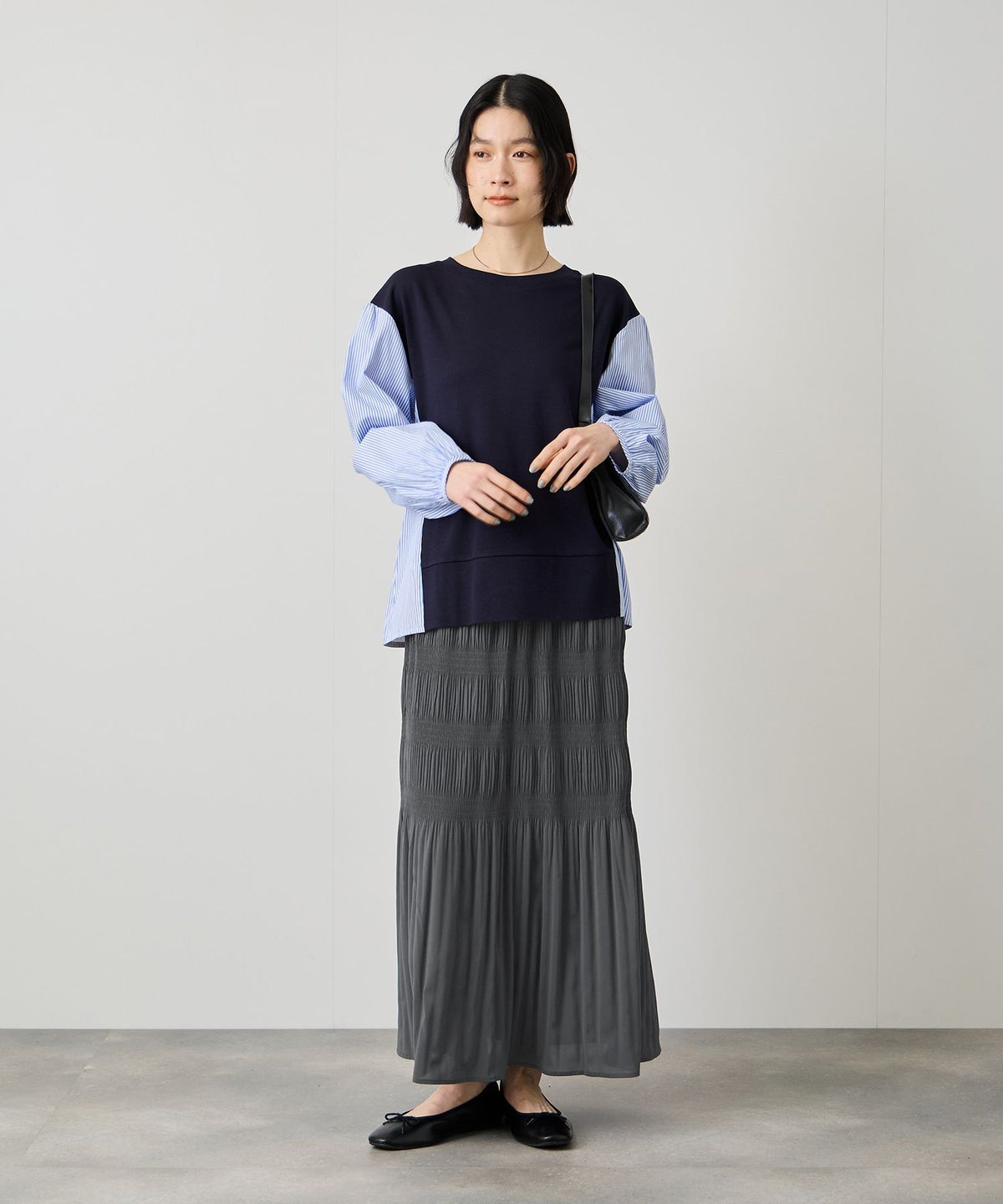 Idnes マジョリカプリーツ フレアスカート レディース