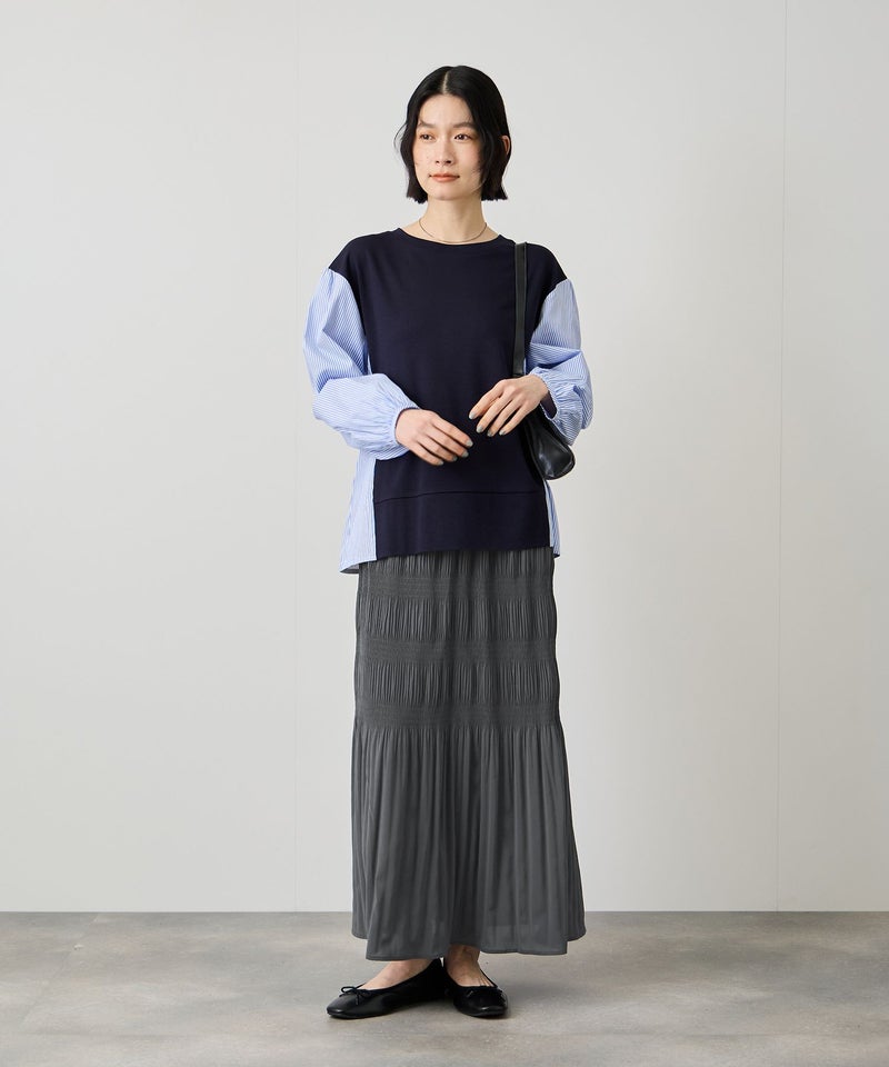 Idnes マジョリカプリーツ フレアスカート レディース商品画像-6