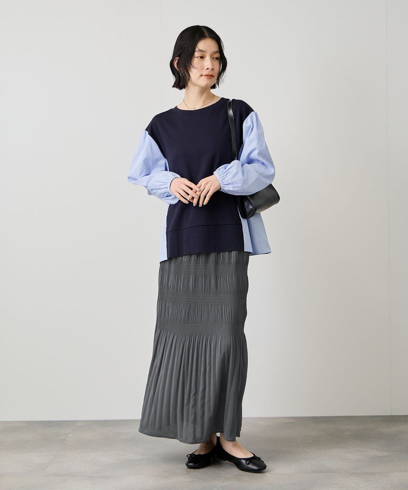 Idnes マジョリカプリーツ フレアスカート レディース商品画像-7