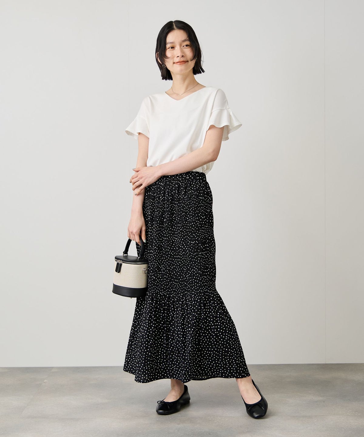 Idnes マジョリカプリーツ フレアスカート レディース