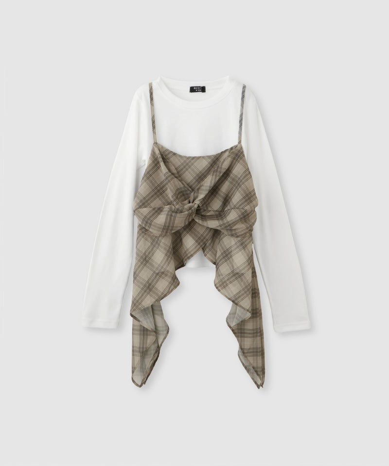 RICH MIX イヘレムキャミソール×ロングTシャツ アンサンブル キッズ メール便 対応商品商品画像-1