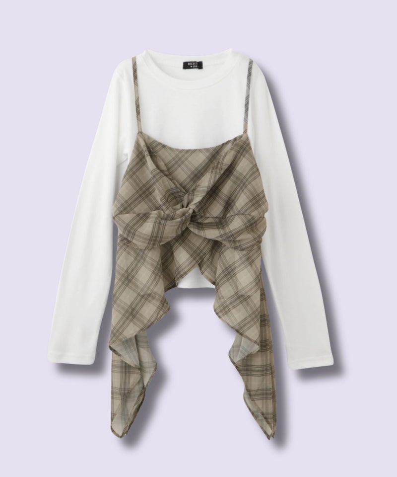 RICH MIX イヘレムキャミソール×ロングTシャツ アンサンブル キッズ メール便 対応商品商品画像-1