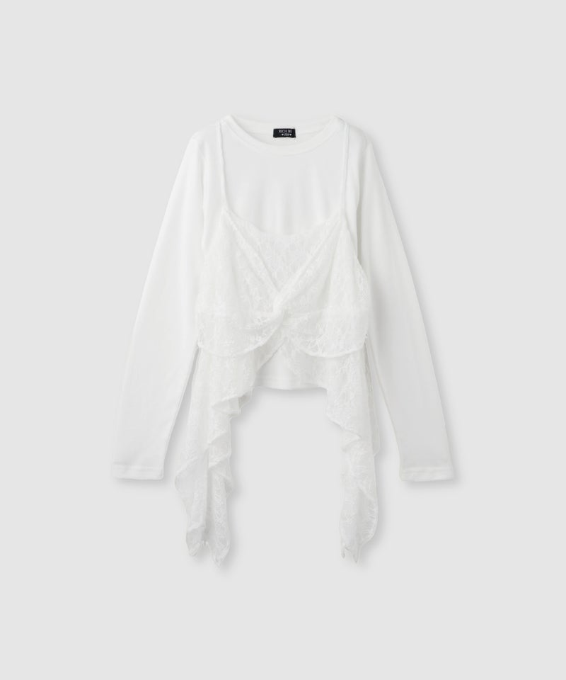 RICH MIX  イヘレムキャミソール×ロングTシャツ アンサンブル キッズ メール便 対応商品商品画像-2