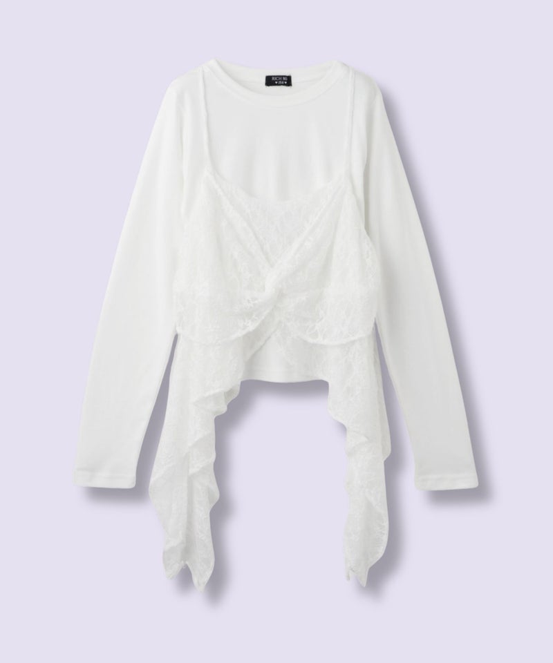 RICH MIX  イヘレムキャミソール×ロングTシャツ アンサンブル キッズ メール便 対応商品商品画像-2