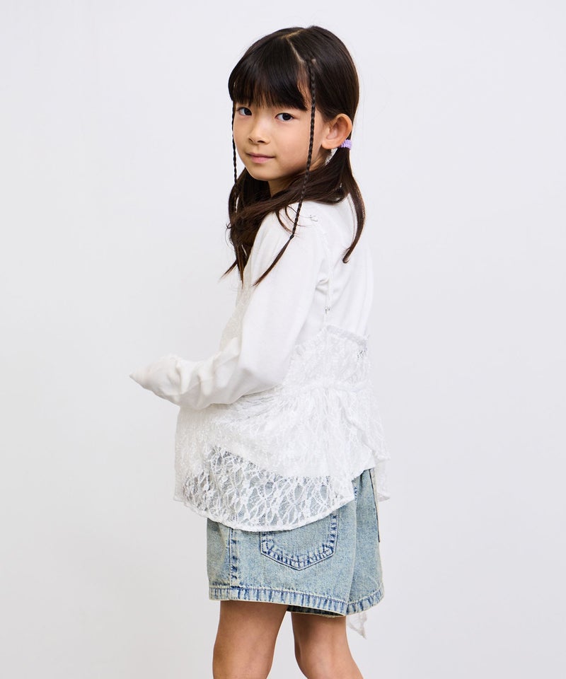 RICH MIX イヘレムキャミソール×ロングTシャツ アンサンブル キッズ メール便 対応商品商品画像-3