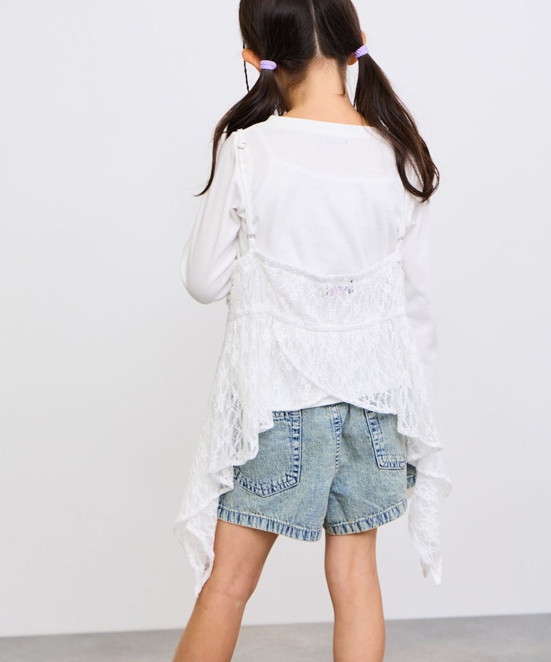 RICH MIX イヘレムキャミソール×ロングTシャツ アンサンブル キッズ メール便 対応商品商品画像-5