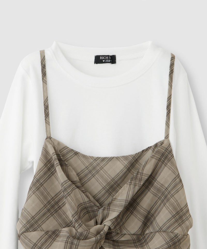 RICH MIX イヘレムキャミソール×ロングTシャツ アンサンブル キッズ メール便 対応商品商品画像-5