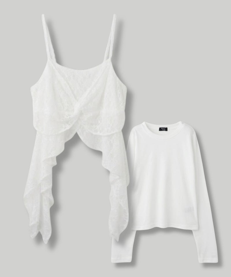 RICH MIX  イヘレムキャミソール×ロングTシャツ アンサンブル キッズ メール便 対応商品商品画像-10