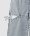 RICH MIX  サイドスリットリボン ワイドデニムパンツ ふわふわファーチャーム付き キッズ商品サムネイル-6