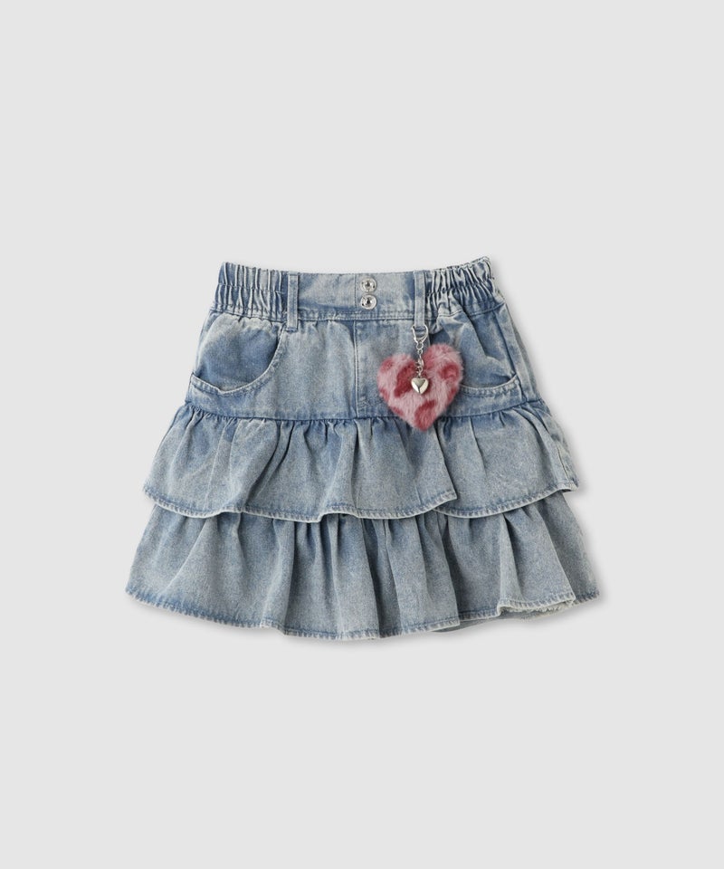 RICH MIX  ティアードスカパン ふわふわハートチャーム付き キッズ商品画像-1