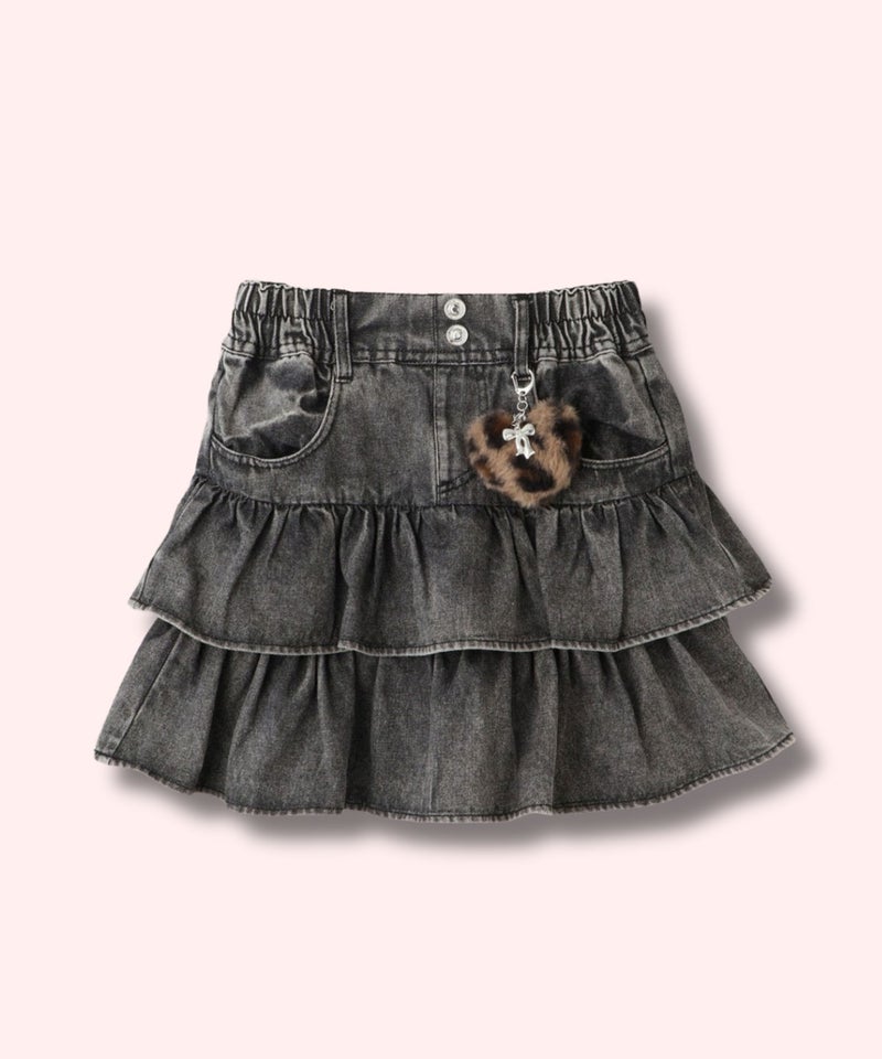 RICH MIX ティアードスカパン ふわふわハートチャーム付き キッズ商品画像-2