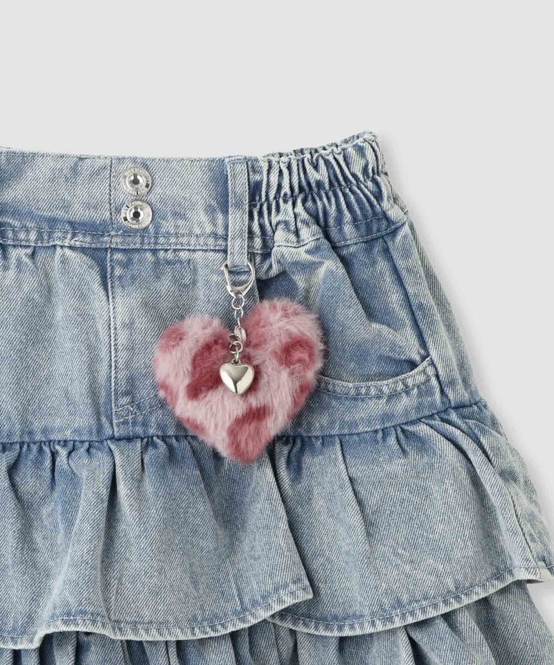 RICH MIX  ティアードスカパン ふわふわハートチャーム付き キッズ商品画像-6