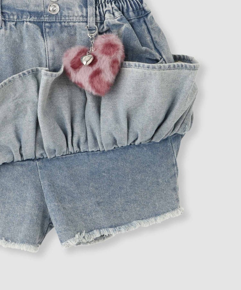 RICH MIX  ティアードスカパン ふわふわハートチャーム付き キッズ商品画像-7