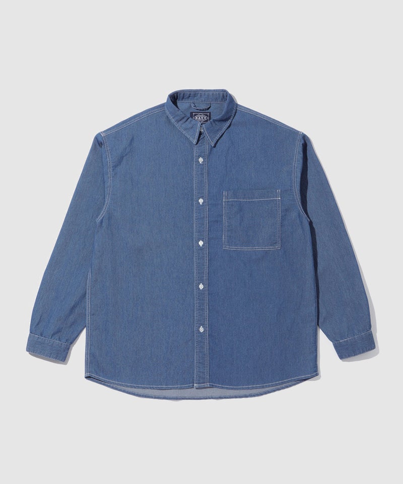 NAVY  ブリーズデニム 長袖レギュラーカラーシャツ メンズ商品画像-3