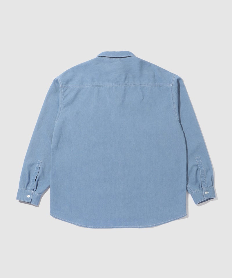 NAVY ブリーズデニム 長袖レギュラーカラーシャツ メンズ商品画像-4