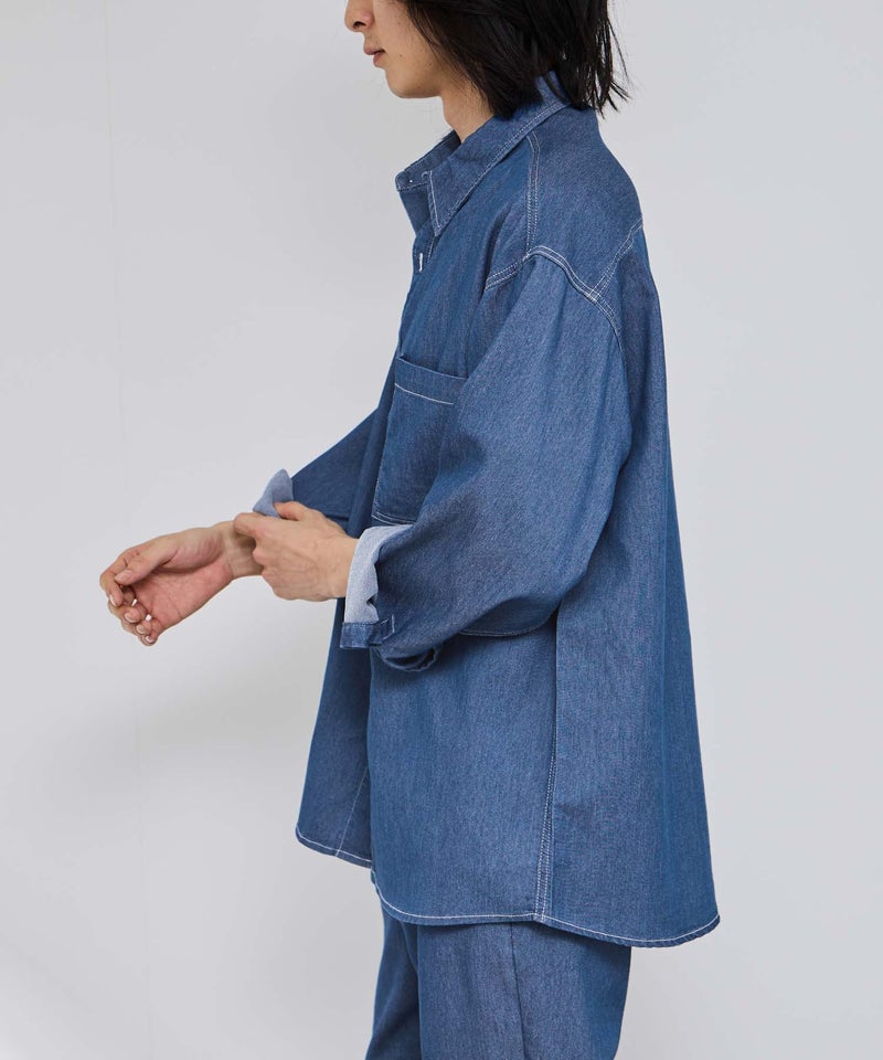 NAVY ブリーズデニム 長袖レギュラーカラーシャツ メンズ商品画像-13