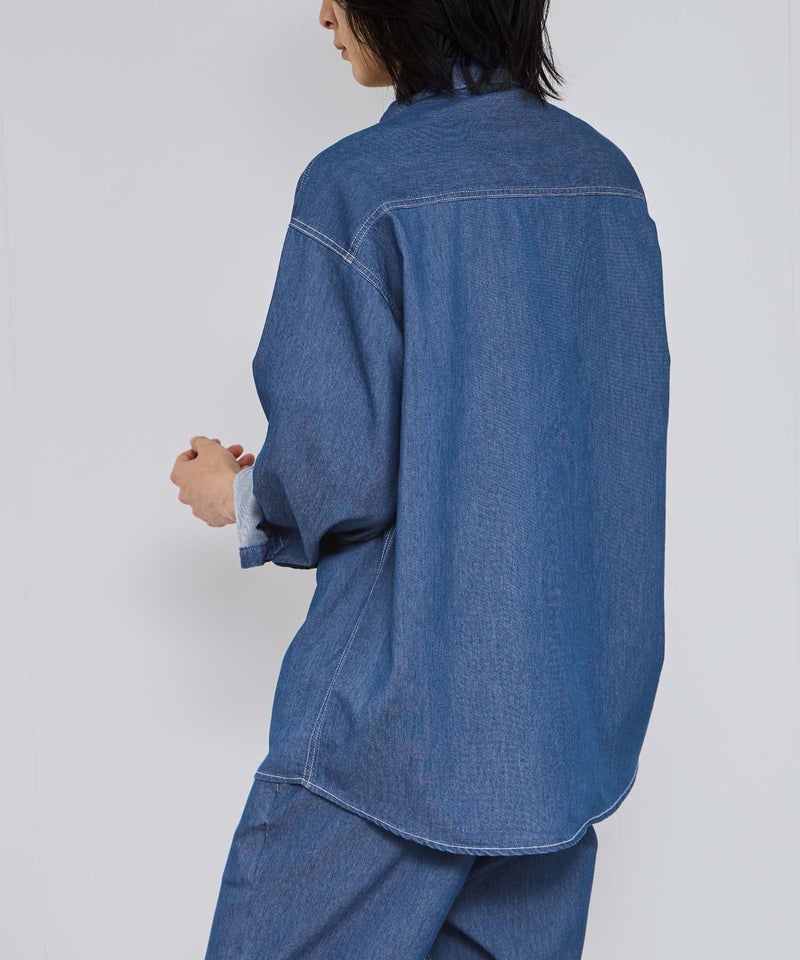 NAVY ブリーズデニム 長袖レギュラーカラーシャツ メンズ商品画像-14