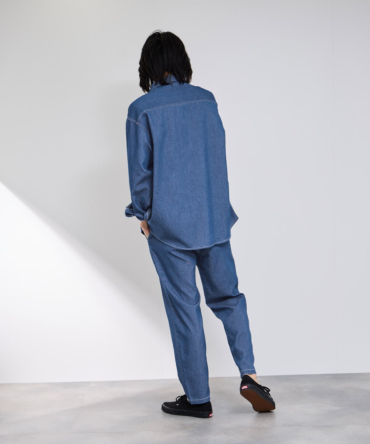 NAVY ブリーズデニム 長袖レギュラーカラーシャツ メンズ