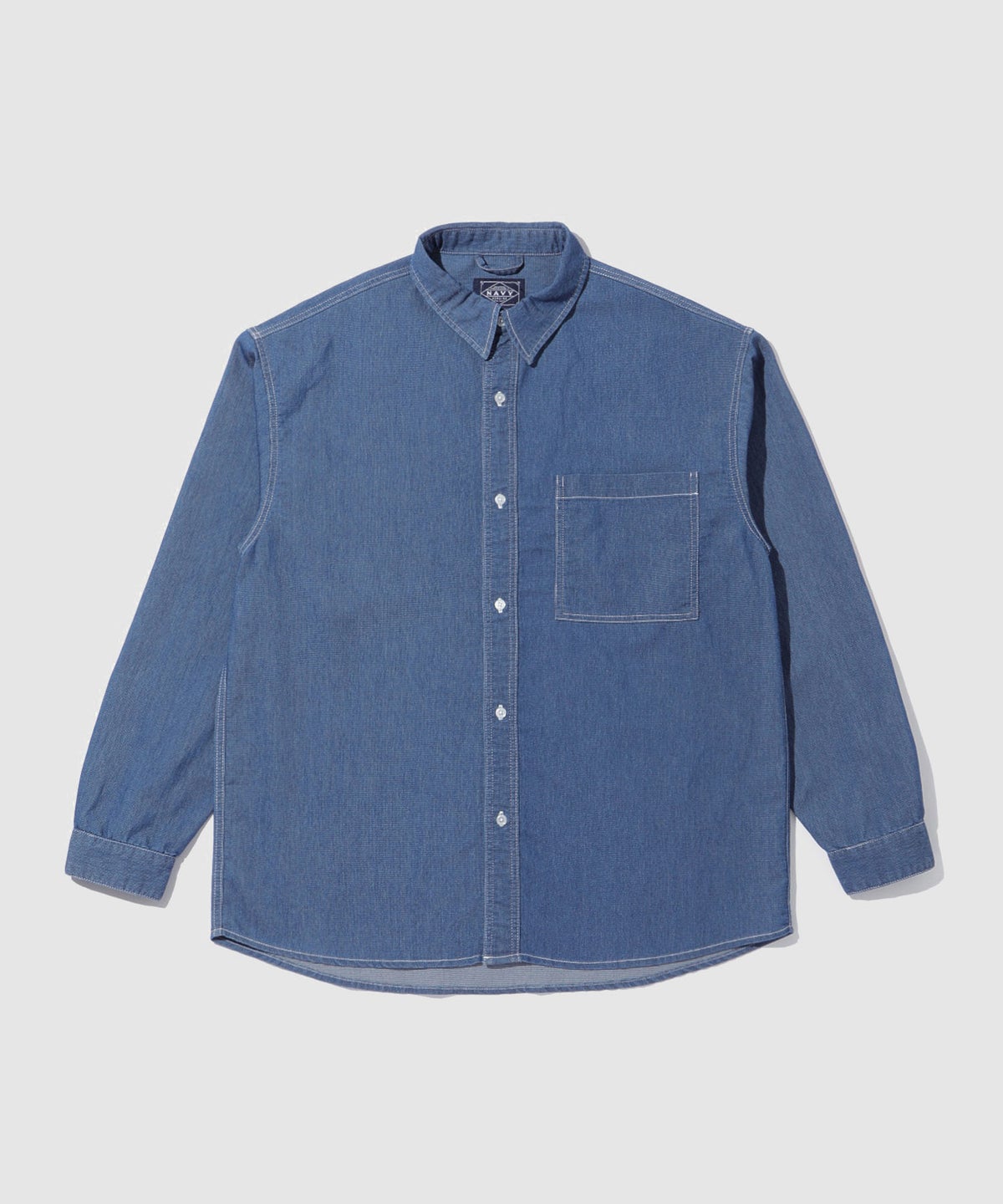NAVY ブリーズデニム 長袖レギュラーカラーシャツ メンズ