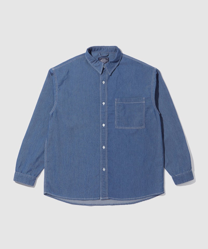 NAVY  ブリーズデニム 長袖レギュラーカラーシャツ メンズ商品画像-19