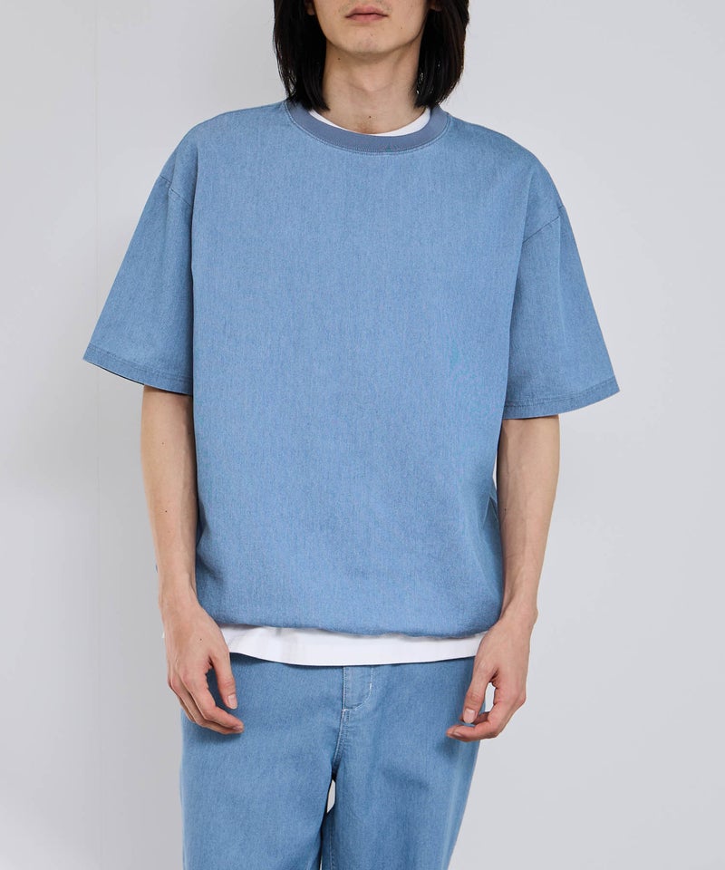 NAVY ブリーズデニム オーバーTシャツ メンズ メール便 対応商品商品画像-3