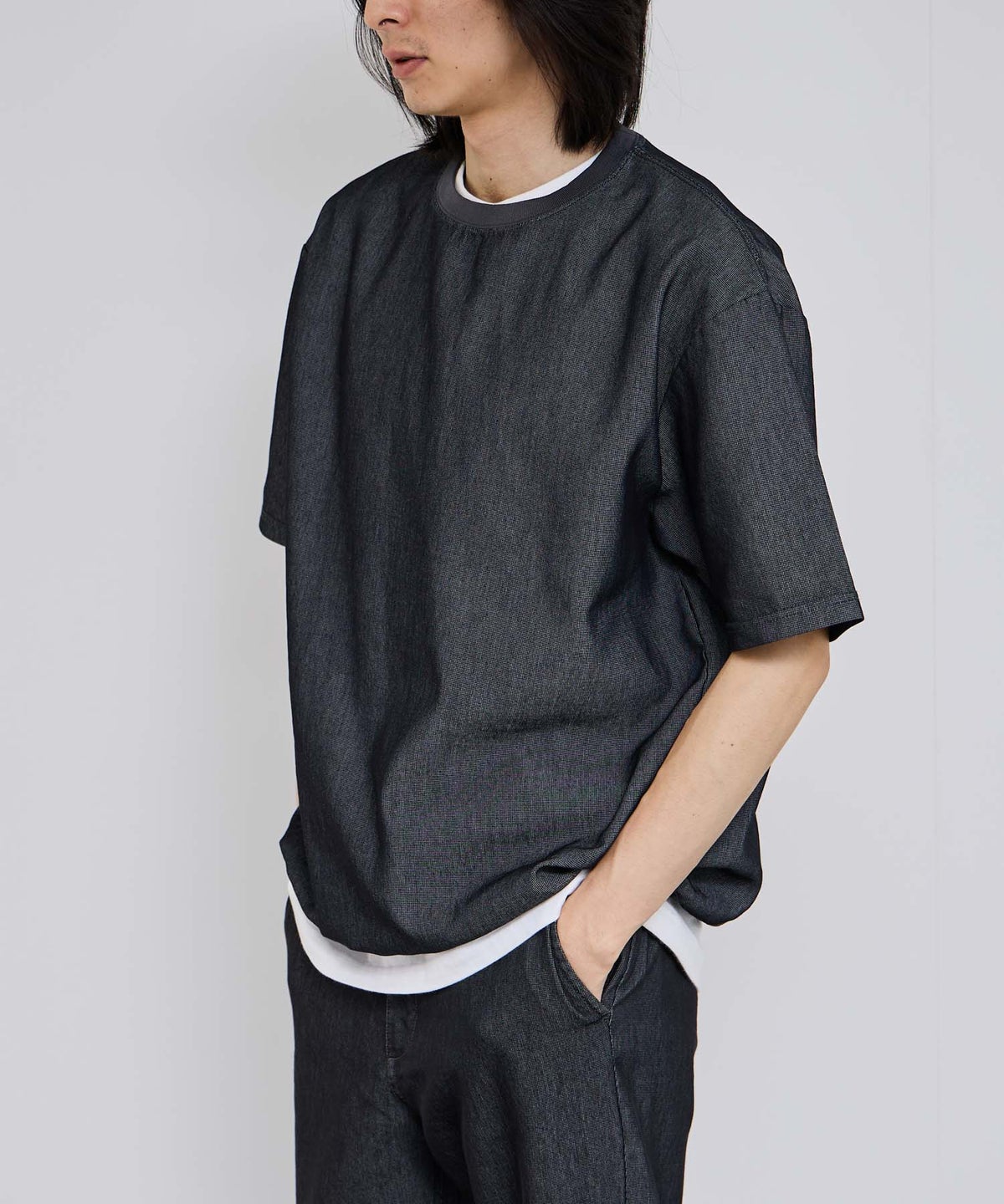 NAVY ブリーズデニム オーバーTシャツ メンズ メール便 対応商品