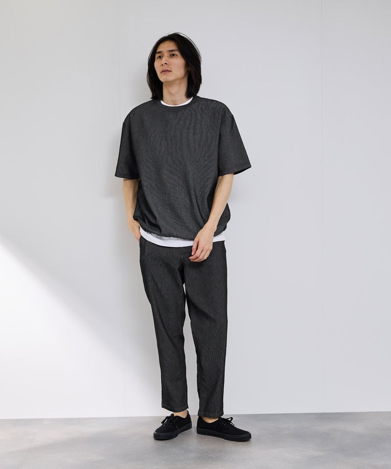 NAVY ブリーズデニム オーバーTシャツ メンズ メール便 対応商品商品画像-6