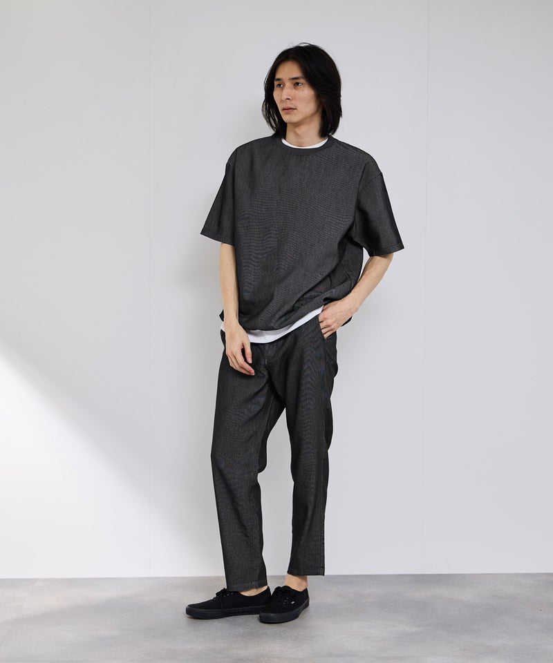 NAVY ブリーズデニム オーバーTシャツ メンズ メール便 対応商品商品画像-7