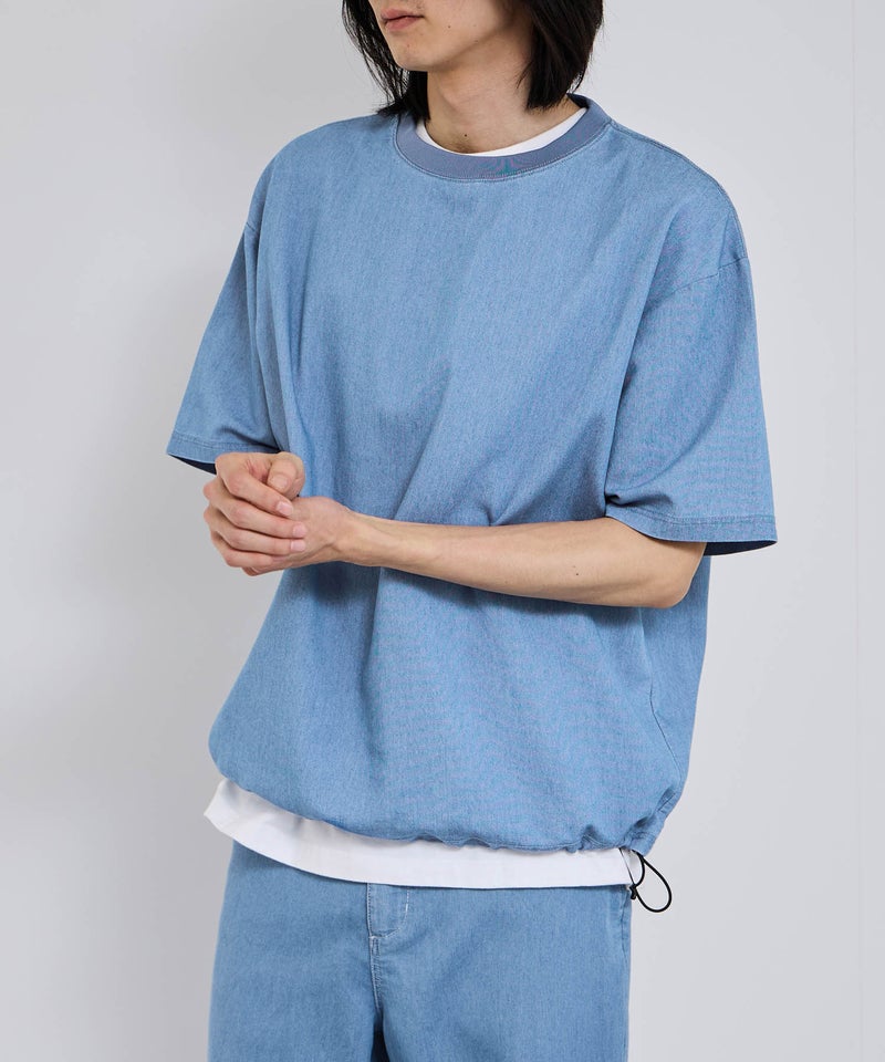 NAVY ブリーズデニム オーバーTシャツ メンズ メール便 対応商品商品画像-12